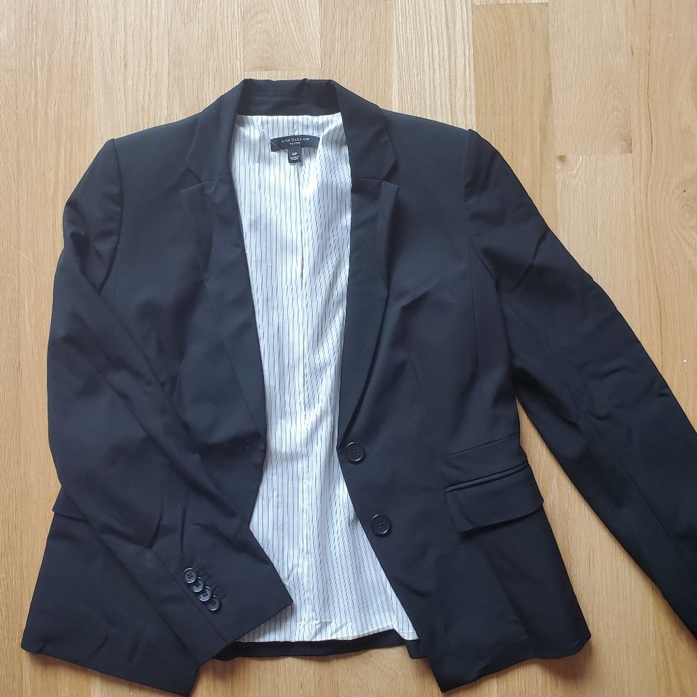 Ann Taylor Black Structured Blazer
